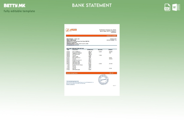 модерен стил Казахстан Прво Хартленд Јусан шаблон за извод од банка